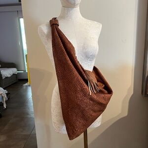 Vintage Jodi Stuart for Jill Stuart Pressed Leather Satchel/Hobo/Crossbody Bag
